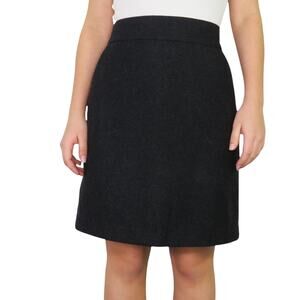 Nautica Charcoal Gray Wool High Rise A-Line Pencil Skirt Size 2